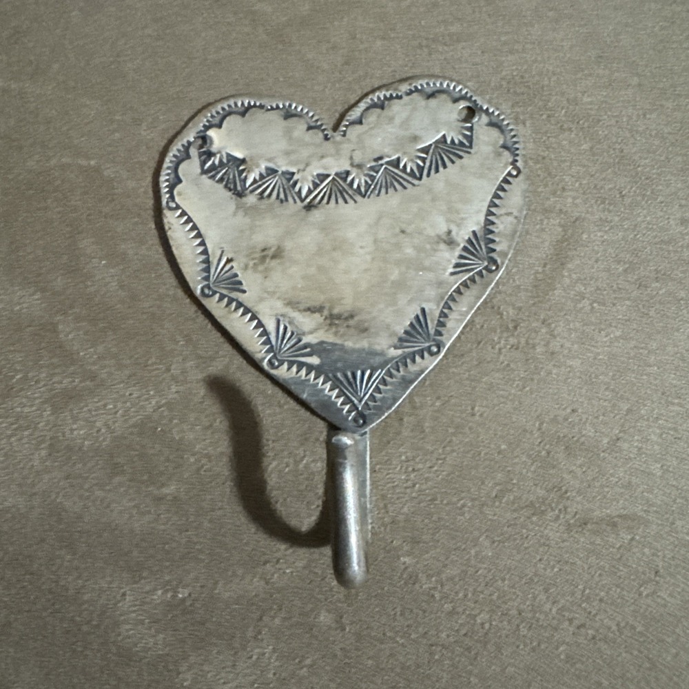 J Slifka Designs Sterling Silver Heart Shaped Pendant Centerpiece Large Statemen